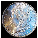 AU+/BU 1886-P Morgan Silver Dollar, Original Surfaces w/Partial Luster