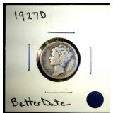 Better Date 1927-D Mercury Dime, VG