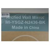Black Framed Arched Wall Mirror - 24"x36"