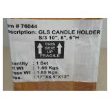 Set of Three Metallic Candle Holders - 6, 8 & 10"