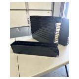 Uline 4x4x18” black plastic bins (lot 20)
