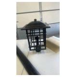 Tall Post lantern with opaque linen glass 17” light post 7 ft