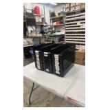 Uline 4x6x18” black plastic bins (lot 36)
