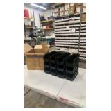 New Uline 11x4x4” stackable  black plastic bins (lot 12)