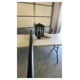 Tall Post lantern with opaque linen glass 17” light post 7 ft