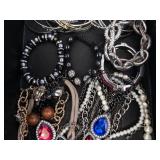 Bracelets & Necklaces - Assorted Costume Jewelry with Gemstone & Crystal Accents