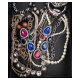 Bracelets & Necklaces - Assorted Costume Jewelry with Gemstone & Crystal Accents