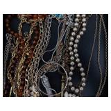 Assorted Costume Jewelry Collection: Beaded Necklaces, Pearl Bracelets & Pendants