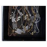 Assorted Metal Necklaces - Silver & Gold Tone Chains with Beads & Pendants
