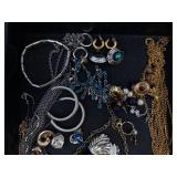 Costume Jewelry Assortment - Mixed Necklaces, Bracelets, Rings & Earrings