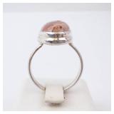 Jasper Sterling Silver Ring - Oval Jasper Cabochon