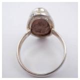 Jasper Sterling Silver Ring - Oval Jasper Cabochon