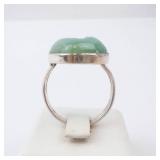 Blue Geode Druzy Sterling Ring Size 9