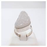 Druzy Crystal Sterling Silver Ring - Size 6