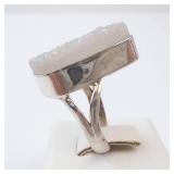 Druzy Crystal Sterling Silver Ring - Size 6