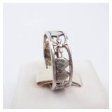 Sterling Silver Heart Band Ring - Size 6