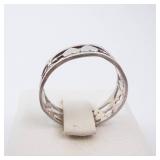 Sterling Silver Heart Band Ring - Size 6