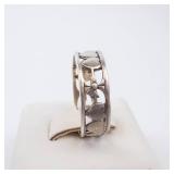 Sterling Silver Heart Band Ring - Size 6