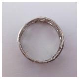 Sterling Silver Heart Band Ring - Size 6
