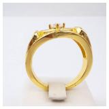 Gold Tone CZ Men