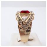 CZ Created Red Gemstone Men