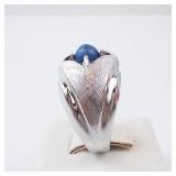 Star Sapphire Ring - 18K HGE Created - Size 7