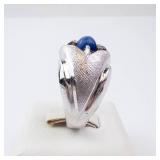 Star Sapphire Ring - 18K HGE Created - Size 7