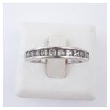 CZ Channel Set Sterling Silver Ring - Size 6