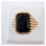 Mejuri & Lyons Vermeil Onyx Cocktail Ring Size 3