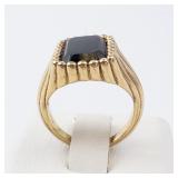 Mejuri & Lyons Vermeil Onyx Cocktail Ring Size 3