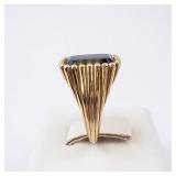 Mejuri & Lyons Vermeil Onyx Cocktail Ring Size 3