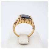 Mejuri & Lyons Vermeil Onyx Cocktail Ring Size 3