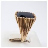 Mejuri & Lyons Vermeil Onyx Cocktail Ring Size 3