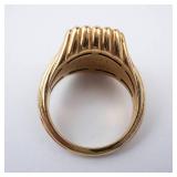 Mejuri & Lyons Vermeil Onyx Cocktail Ring Size 3