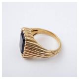 Mejuri & Lyons Vermeil Onyx Cocktail Ring Size 3