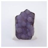 Grape Agate Sterling Silver Statement Ring - Size 8