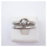 Pandora Pearl Ring - Sterling Silver - Size 8