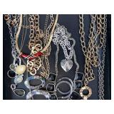 Assorted Jewelry: Necklaces, Bracelets & Earrings in Gold & Silver Tones