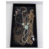 Assorted Fashion Jewelry - Necklaces, Chains, Pearls & Mint Green Flower Pendants
