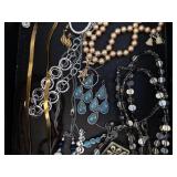 Assorted Jewelry Mix: Pearl Necklace, Turquoise Teardrop Accents & Silver Bead Chains
