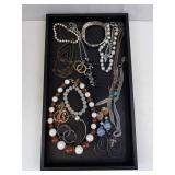 Costume Jewelry Assortment - Pearl Bead Necklaces, Bracelets & Earrings