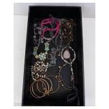 Turquoise Flower Pendants, Pink Cord Necklaces & Beaded Bracelets - Assorted Jewelry Set