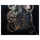 Turquoise Flower Pendants, Pink Cord Necklaces & Beaded Bracelets - Assorted Jewelry Set