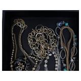 Costume Jewelry Collection - Turquoise Bead Necklaces, Blue Stone Chains, Gold-Tone Accents