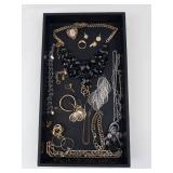 Black & Gold Fashion Jewelry Collection - Necklace, Rings, Earrings & Bracelets