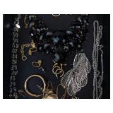 Black & Gold Fashion Jewelry Collection - Necklace, Rings, Earrings & Bracelets