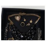 Black & Gold Fashion Jewelry Collection - Necklace, Rings, Earrings & Bracelets