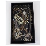 Costume Jewelry Lot - Bracelets, Bangles, Necklaces & Beads, Mixed Metals
