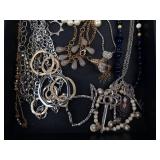 Costume Jewelry Lot - Bracelets, Bangles, Necklaces & Beads, Mixed Metals
