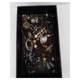 Assorted Jewelry Lot - Necklaces, Bracelets, Earrings & Brooches in Box